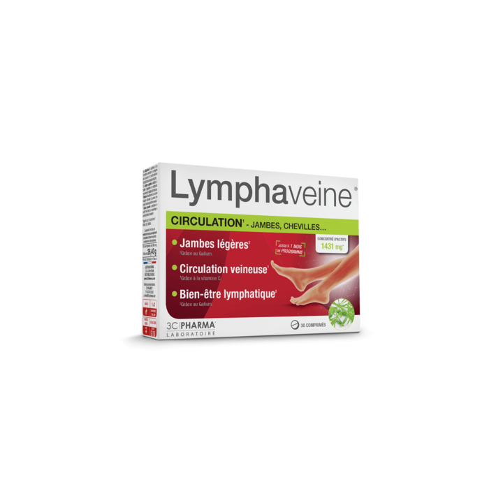 Lymphaveine circulation 3C Pharma - bo&icirc;te de 30 comprim&eacute;s