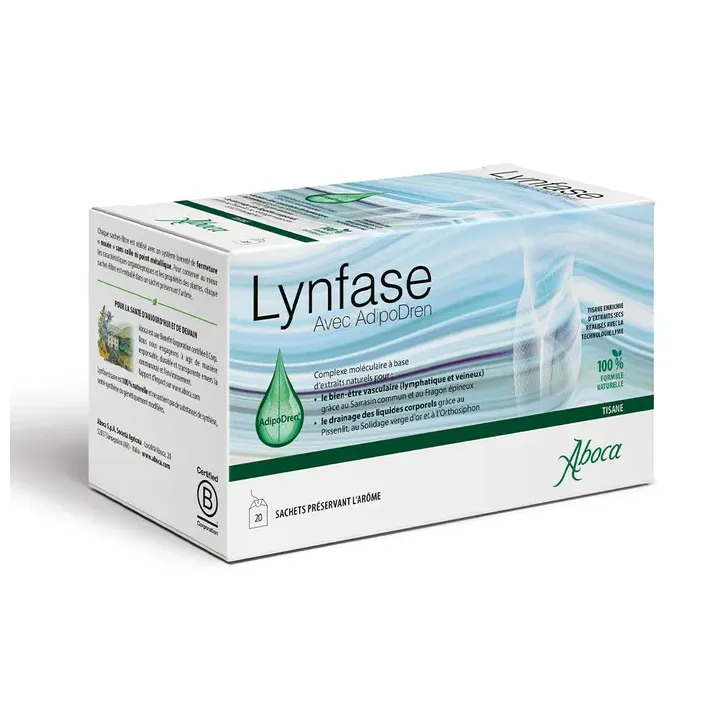 Lynfase m&eacute;tabolisme tisane Aboca - boite de 20 sachets