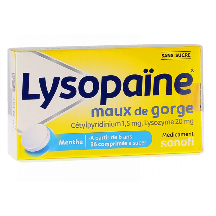 Lysopa&iuml;ne sans sucre - 36 comprim&eacute;s &agrave; sucer