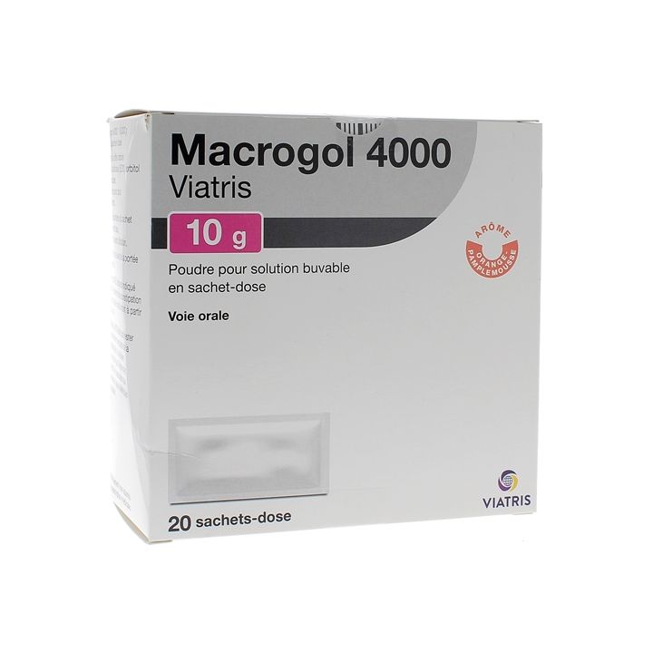 MACROGOL 4000 MYLAN 10 g, poudre pour solution buvable en sachet-dose - boite de 20 sachets