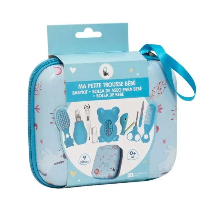 Ma petite trousse b&eacute;b&eacute; trousse de soins bleu Plic - une trousse de 9 pi&egrave;ces