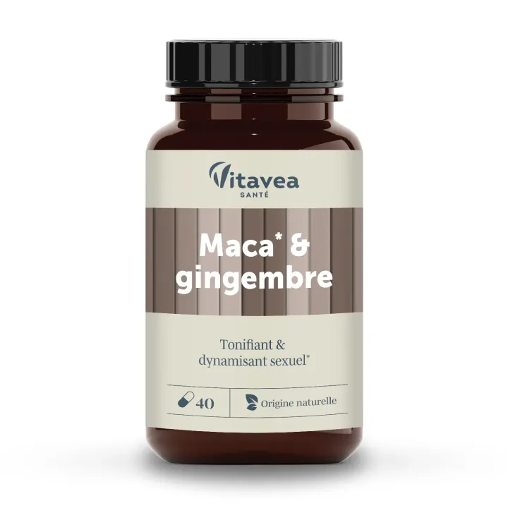 Maca et gingembre dynamisant sexuel Vitavea - pot de 40 g&eacute;lules