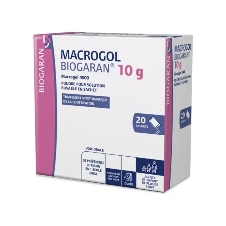 Macrogol 10 g Biogaran - boite de 20 sachets