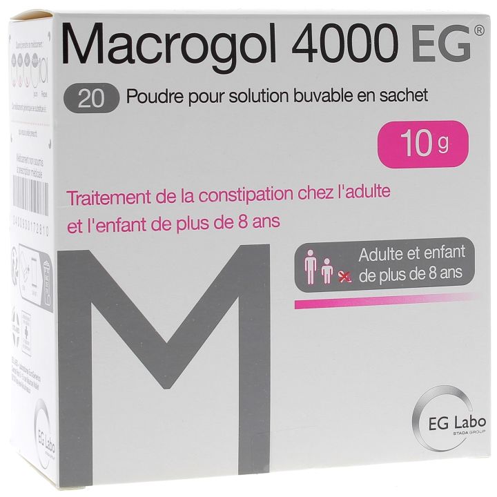 Macrogol 4000 EG 10g - bo&icirc;te de 20 sachets en poudre