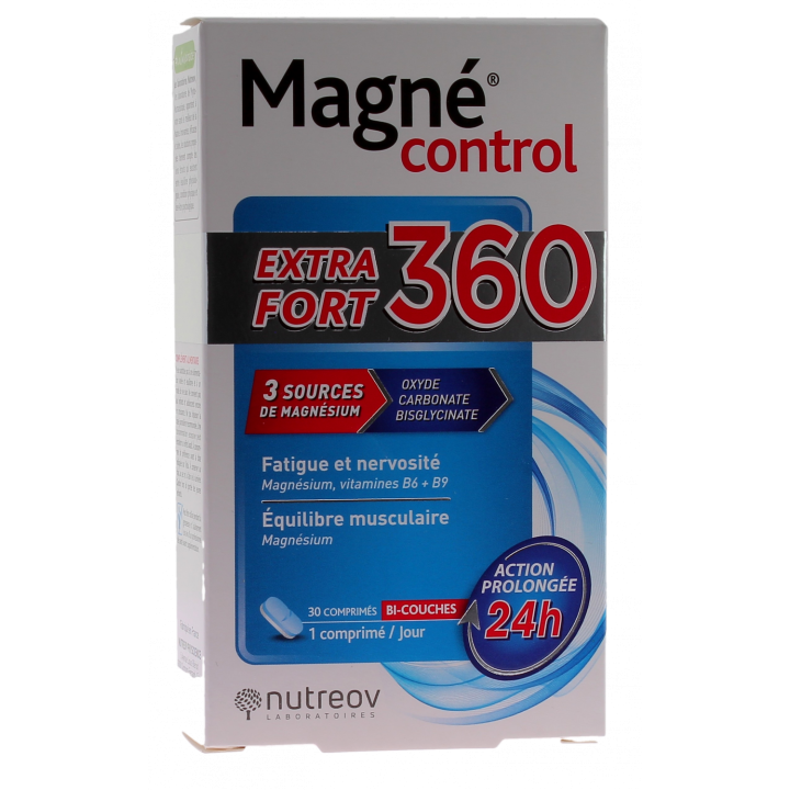 Magn&eacute; Control extra fort 360 Nutreov - boite de 30 comprim&eacute;s