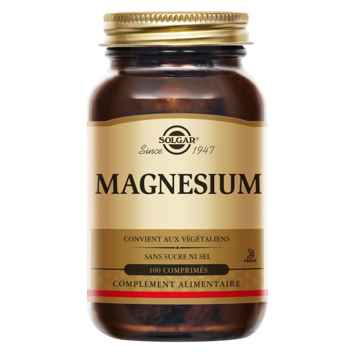 Magn&eacute;sium Bisglycinate Solgar - bo&icirc;te de 100 comprim&eacute;s