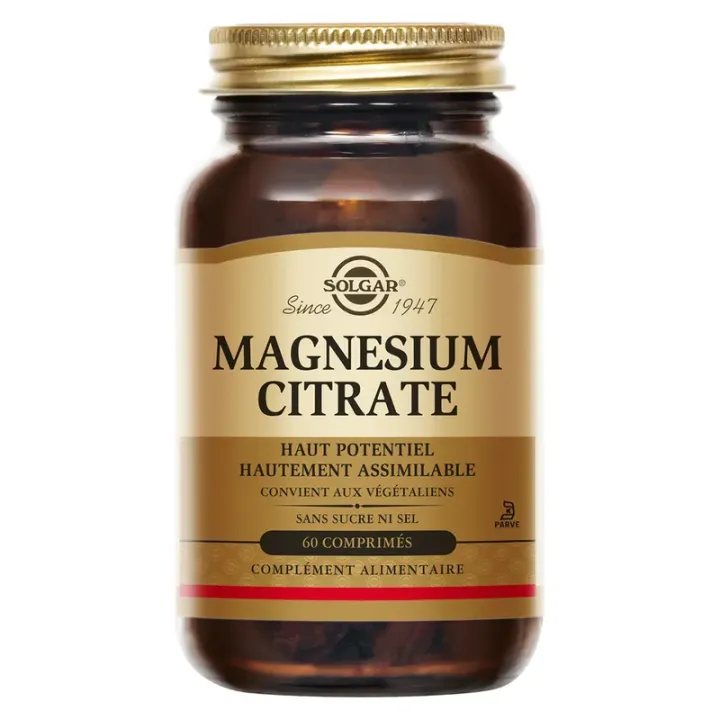 Magn&eacute;sium Citrate Solgar - bo&icirc;te de 60 g&eacute;lules