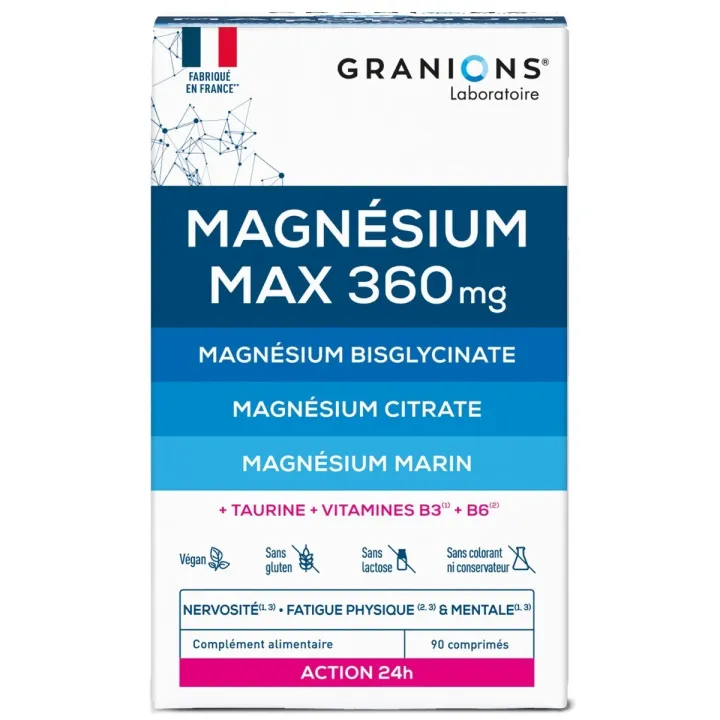 Magn&eacute;sium Max 360 mg Granions - bo&icirc;te de 90 comprim&eacute;s