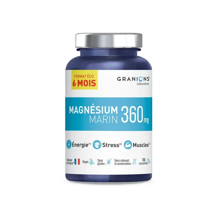 Magn&eacute;sium marin 360mg Granions - pot de 180 comprim&eacute;s