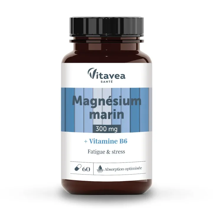 Magn&eacute;sium marin fatigue et stress Vitavea - pot de 60 g&eacute;lules