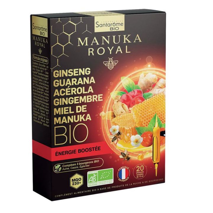 Manuka Royal Energie boost&eacute;e bio Santarome - bo&icirc;te de 20 ampoules
