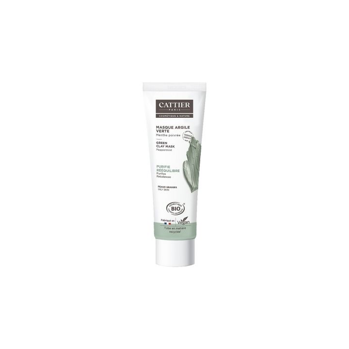 Masque &agrave; l'argile verte bio Cattier - tube de 100 ml