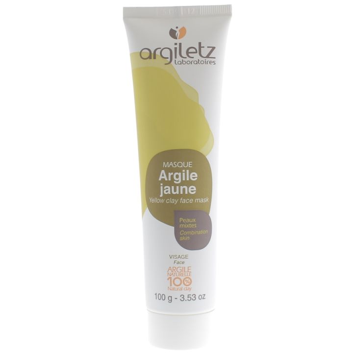 Masque argile jaune peaux mixtes pr&ecirc;te &agrave; l'emploi Argiletz - tube de 100 g