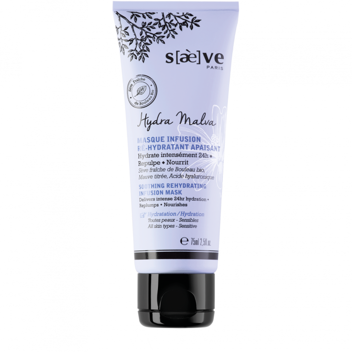 Masque infusion r&eacute;-hydratant apaisant Hydra Malva Saeve - tube de 75 ml