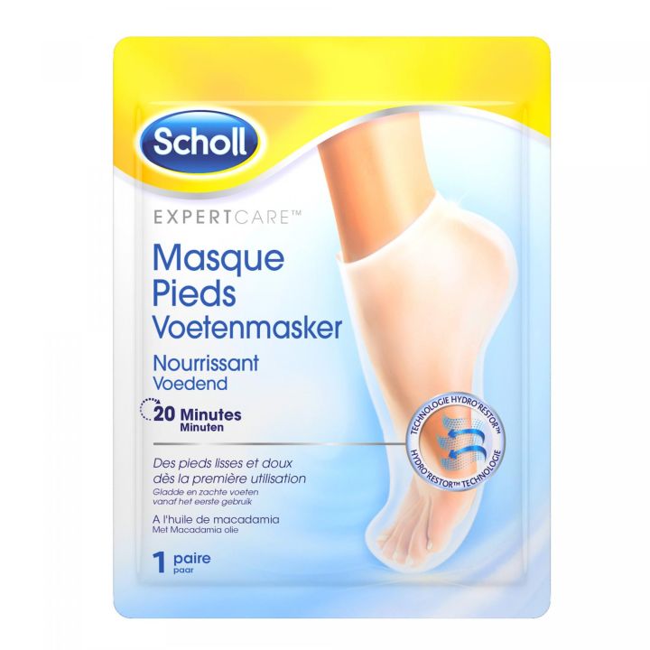 Expertcare Masque pieds nourrissant &agrave; l'huile de macadamia Scholl - sachet d'une paire