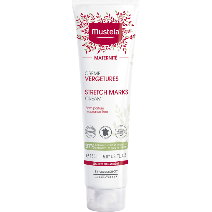 Maternit&eacute; Cr&egrave;me vergetures sans parfum Mustela - tube de 150 ml