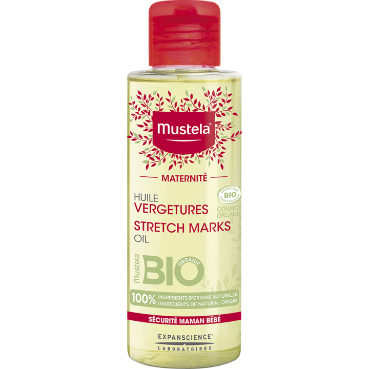 Maternit&eacute; Huile vergetures bio Mustela - flacon de 105 ml