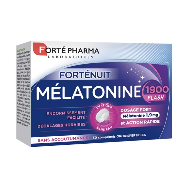 M&eacute;latonine 1900 flash Fort&eacute; Pharma - bo&icirc;te de 30 comprim&eacute;s