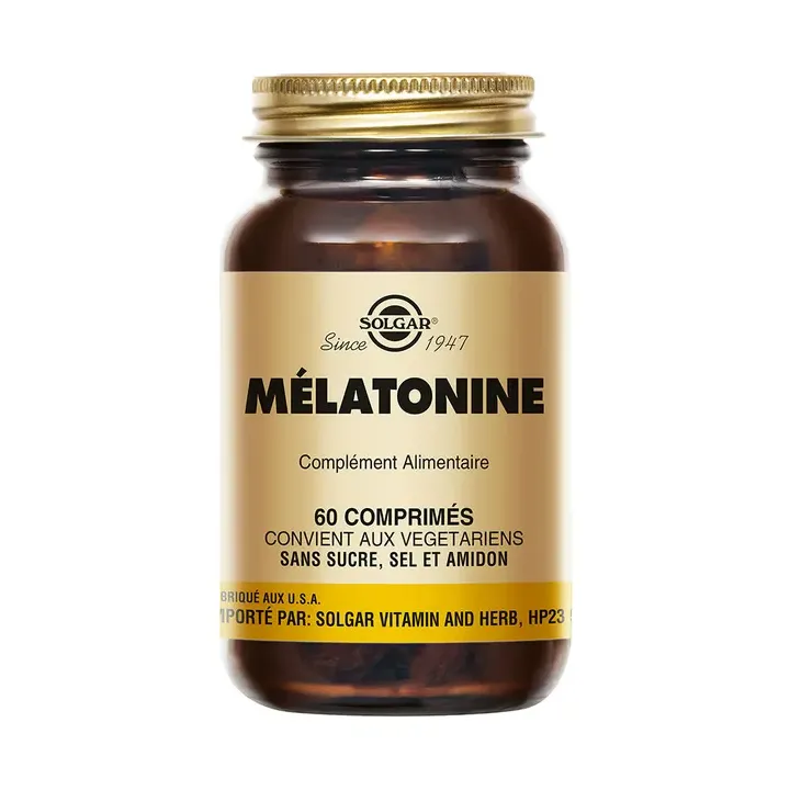 M&eacute;latonine Solgar - pot de 60 comprim&eacute;s