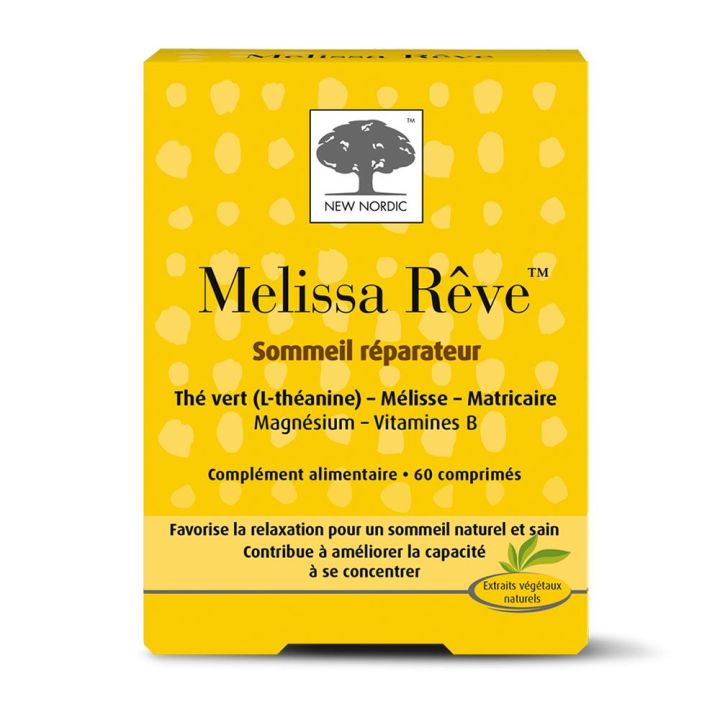 Melissa r&ecirc;ve sommeil r&eacute;parateur New Nordic - boite de 60 comprim&eacute;s