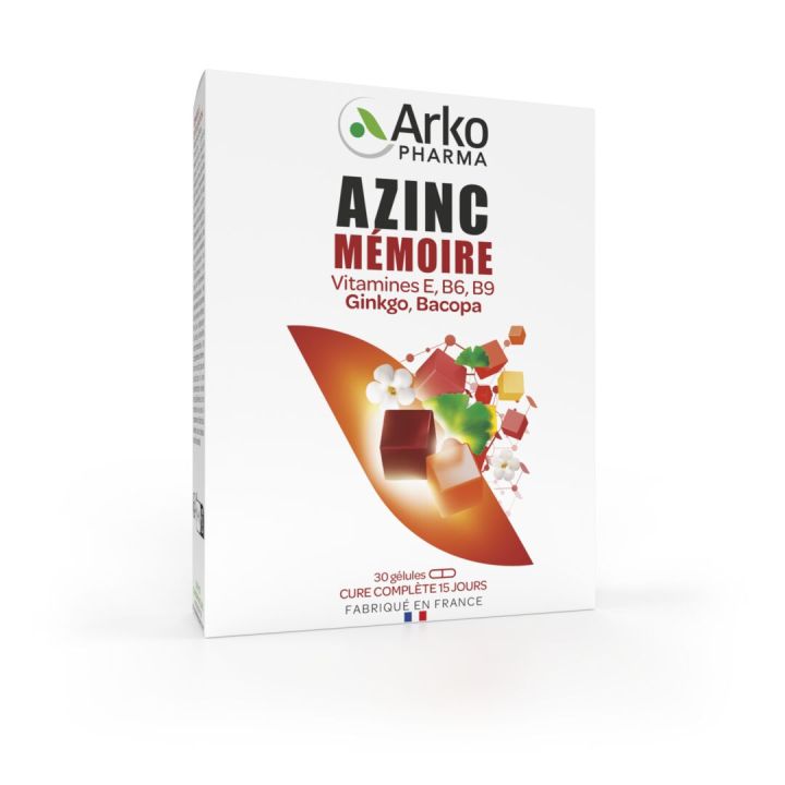 Azinc m&eacute;moire ginkgo Arkopharma - boite de 30 g&eacute;lules