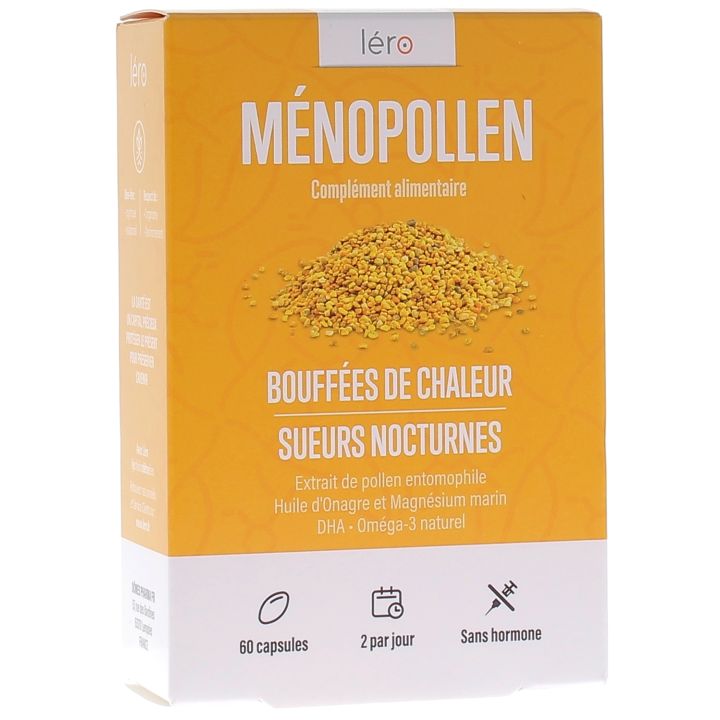 M&eacute;noPollen bouff&eacute;es de chaleurs & sueurs nocturnes L&eacute;ro - bo&icirc;te de 60 capsules