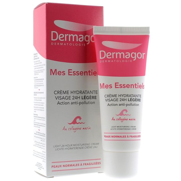 Mes Essentiels Cr&egrave;me Hydratante Visage 24h l&eacute;g&egrave;re Dermagor - tube de 40 ml