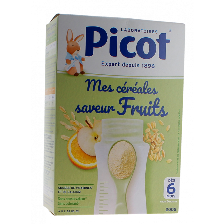 Mes c&eacute;r&eacute;ales saveur fruits Picot - boite de 200g