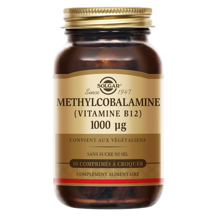 M&eacute;thylcobalamine vitamine B12 Solgar - pot de 30 comprim&eacute;s