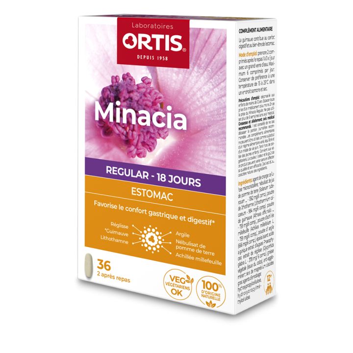 Minacia Regular Estomac Ortis - bo&icirc;te de 36 comprim&eacute;s