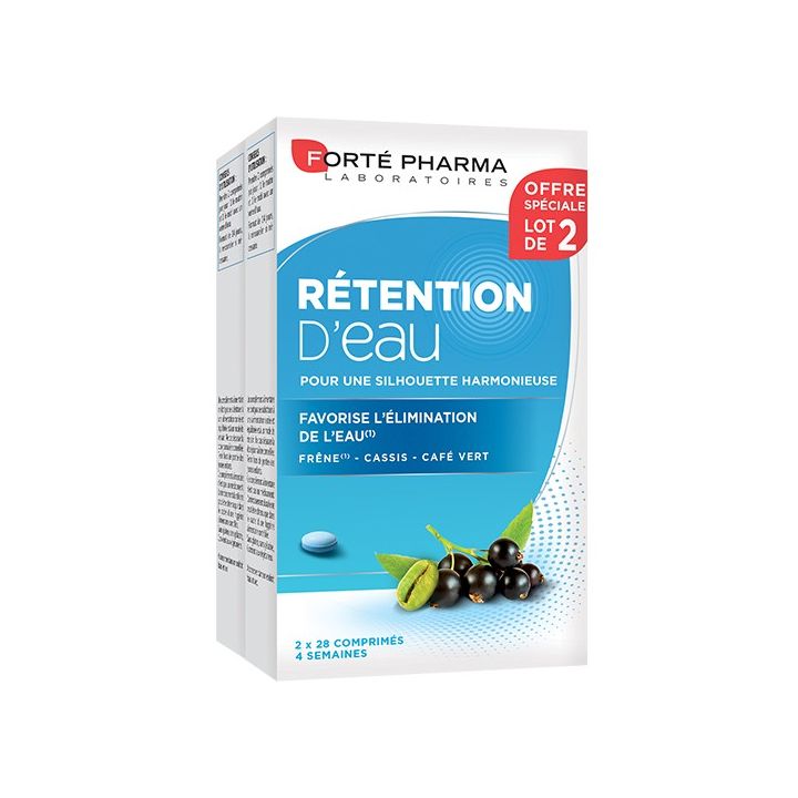 Minceur r&eacute;tention d'eau Fort&eacute; Pharma - 2 boites de 28 comprim&eacute;s