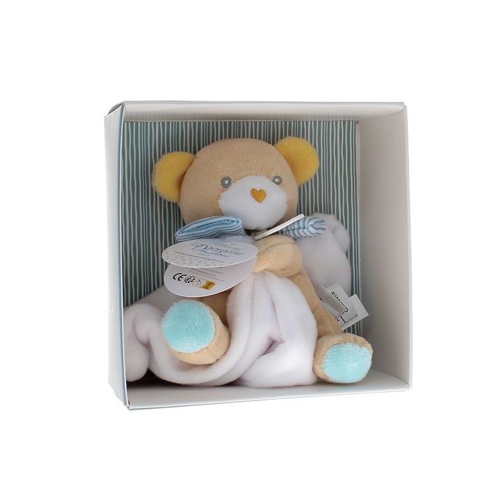 Mini doudou ours mouchoir Doudou et compagnie - bo&icirc;te avec doudou de 20 cm