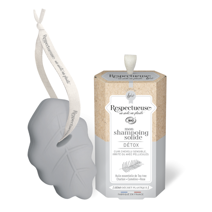 Mon Shampooing solide d&eacute;tox bio Respectueuse - pain de 75 g