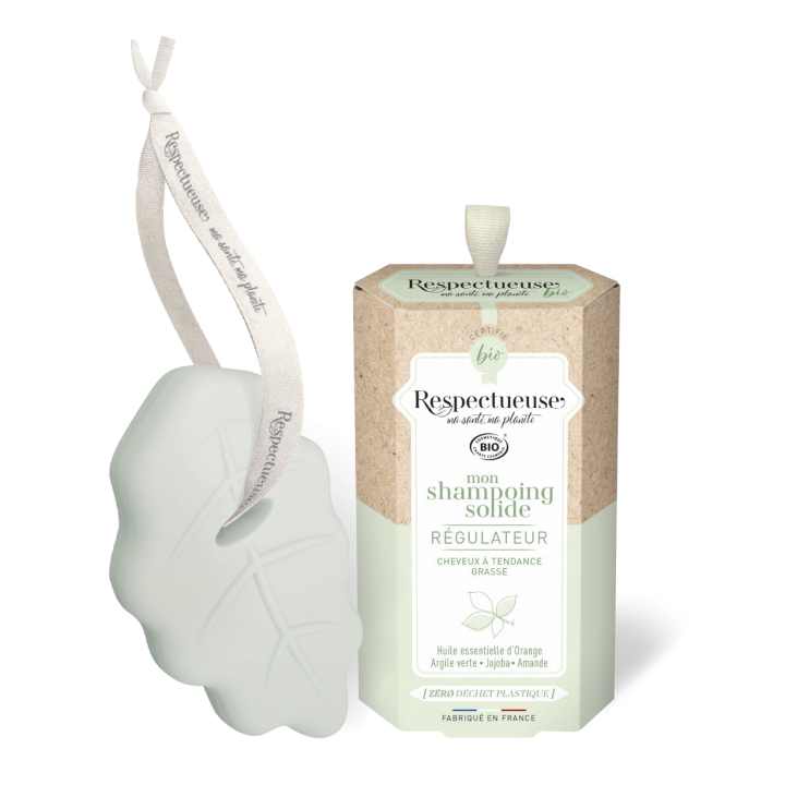 Mon Shampooing solide r&eacute;gulateur bio Respectueuse - pain de 75 g