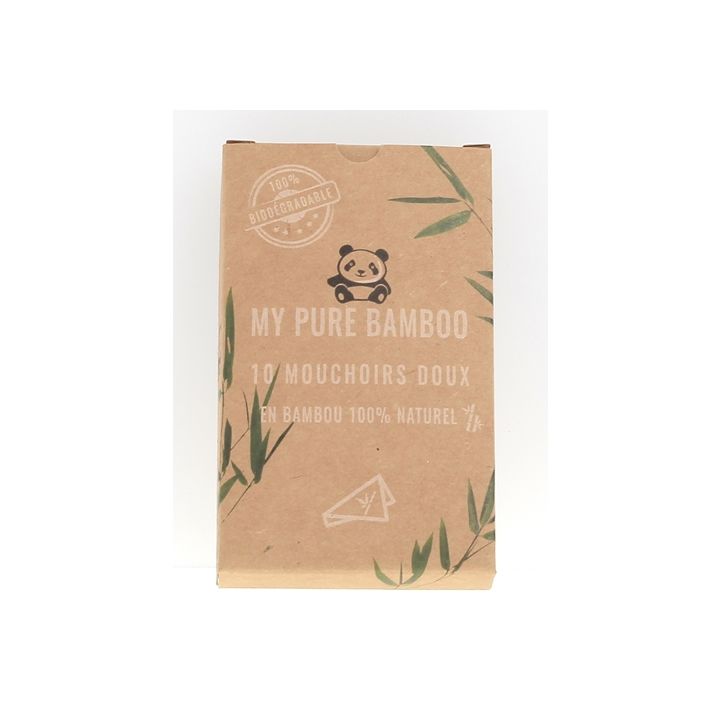 Mouchoirs doux en bambou My Pure Bamboo - 10 mouchoirs