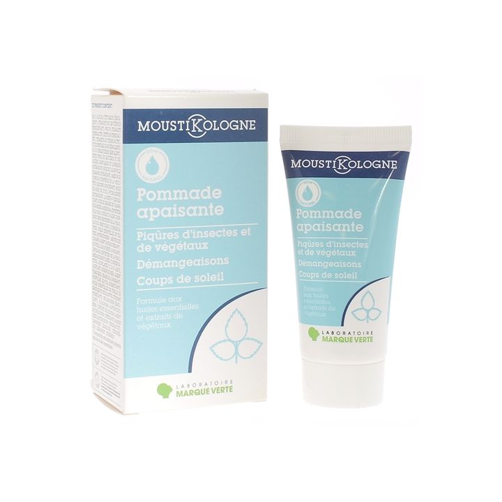 Moustikologne pommade apaisante piq&ucirc;res d'insectes et v&eacute;g&eacute;taux Marque verte - tube de 30 ml