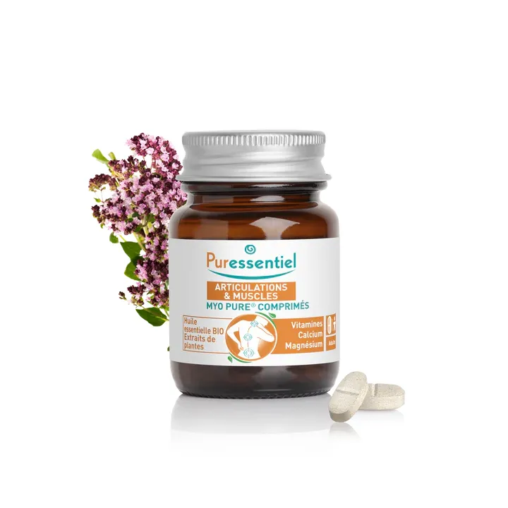 Myo pure comprim&eacute;s articulations et muscles Puressentiel - pot de 20 comprim&eacute;s