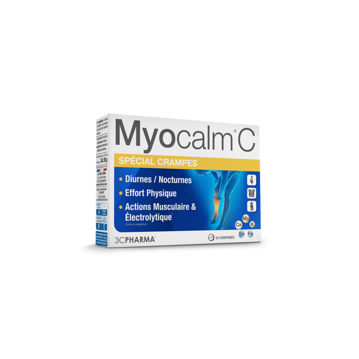 Myocalm C Crampes 3C Pharma - bo&icirc;te de 30 comprim&eacute;s