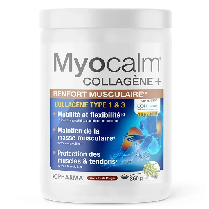 Myocalm collag&egrave;ne + saveur fruits rouges 3C Pharma - pot de 360g
