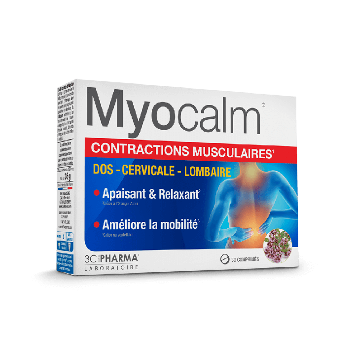Myocalm contractions musculaires 3C Pharma - bo&icirc;te de 30 comprim&eacute;s