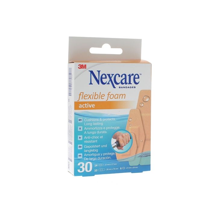 Pansements Flexible Foam Nexcare 3M - bo&icirc;te de 30 pansements