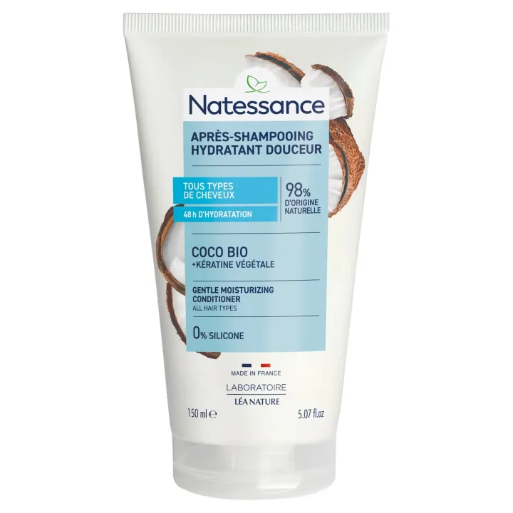Apr&egrave;s-shampooing hydratant douceur Natessance - tube de 150ml