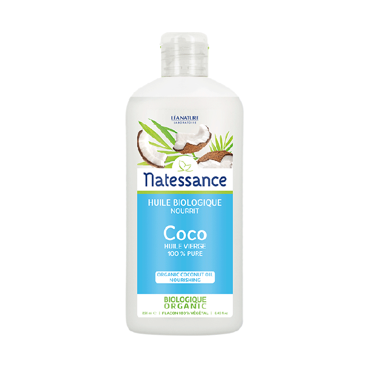 Coco bio huile vierge 100% pure Natessance - flacon de 250 ml