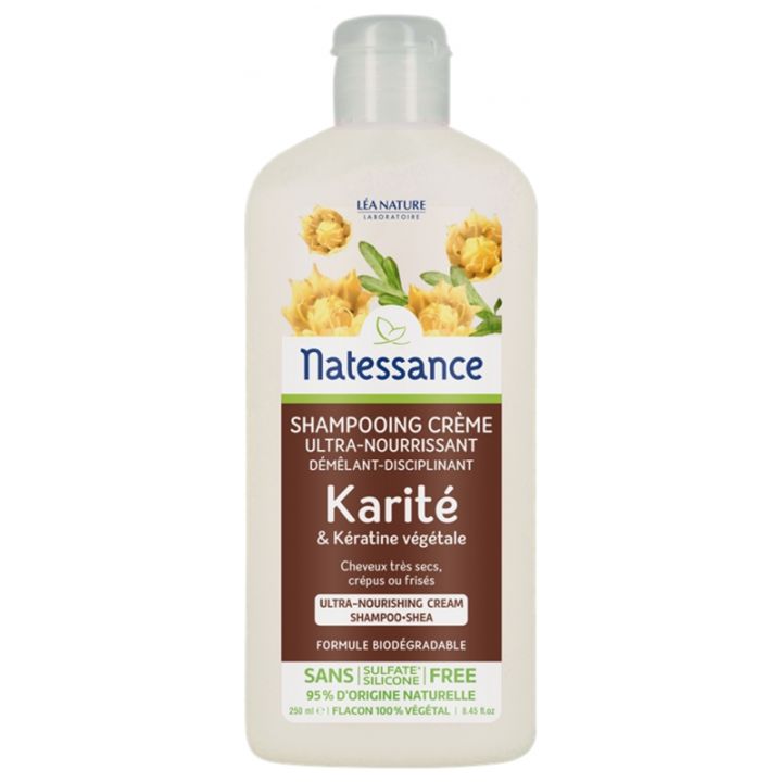 Natessance shampooing cr&egrave;me ultra nourrissant karit&eacute; L&eacute;a Nature - flacon de 250 ml