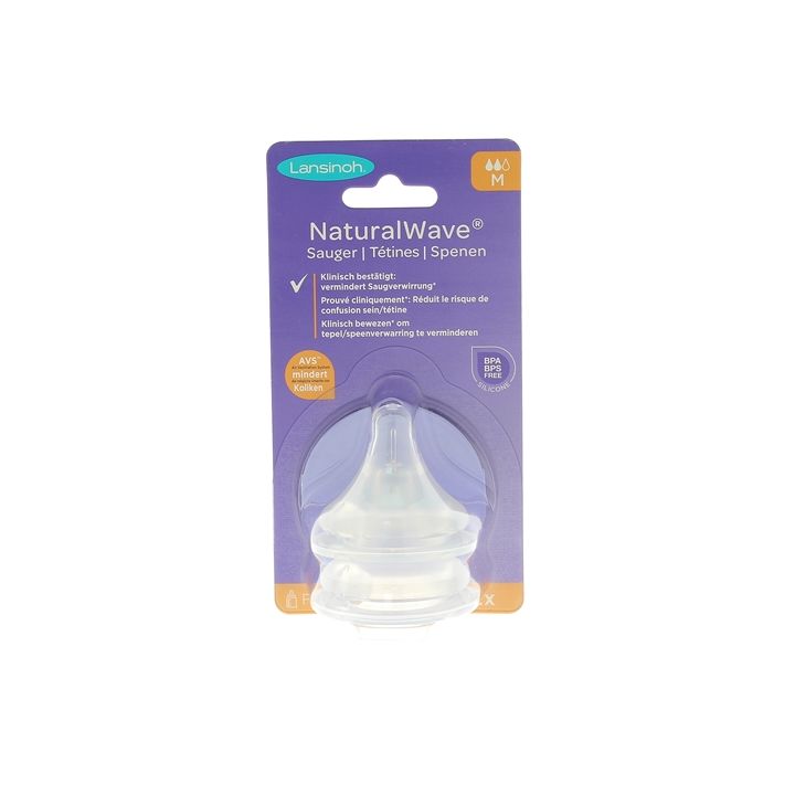 Natural Wave T&eacute;tines d&eacute;bit moyen Lansinoh - lot de 2 t&eacute;tines