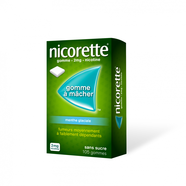 Nicorette 2mg menthe glaciale sans sucre gomme &agrave; m&acirc;cher - boite de 105 gommes