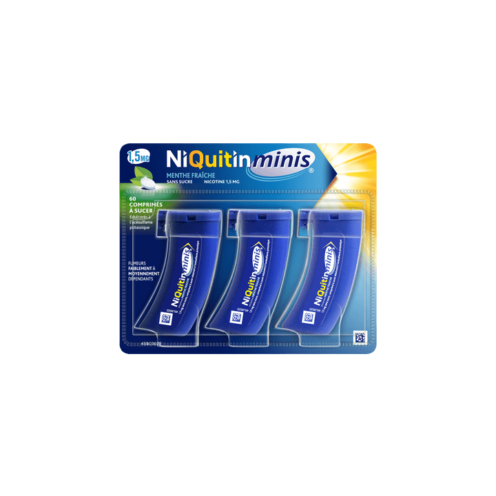 Niquitin Minis menthe fra&icirc;che 1,5mg sans sucre - 60 comprim&eacute;s &agrave; sucer
