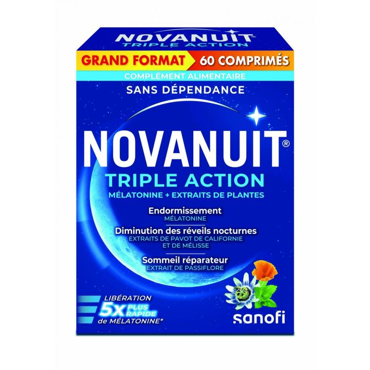 Novanuit triple action Sanofi - bo&icirc;te de 60 comprim&eacute;s