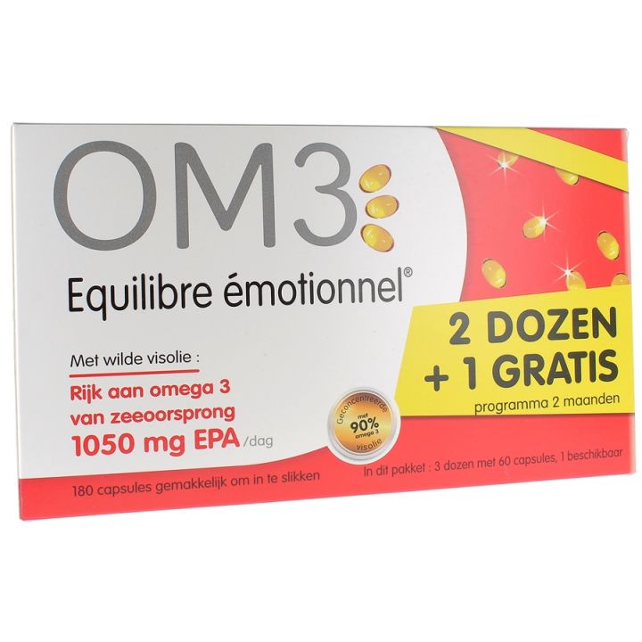 OM3 Equilibre &eacute;motionnel pack 2 achet&eacute;es - 1 offerte : 3 x 60 capsules