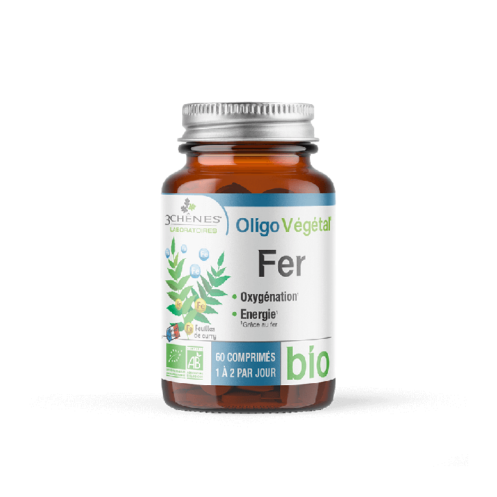 OligoV&eacute;g&eacute;tal Fer bio 3 Ch&ecirc;nes - pot de 60 comprim&eacute;s
